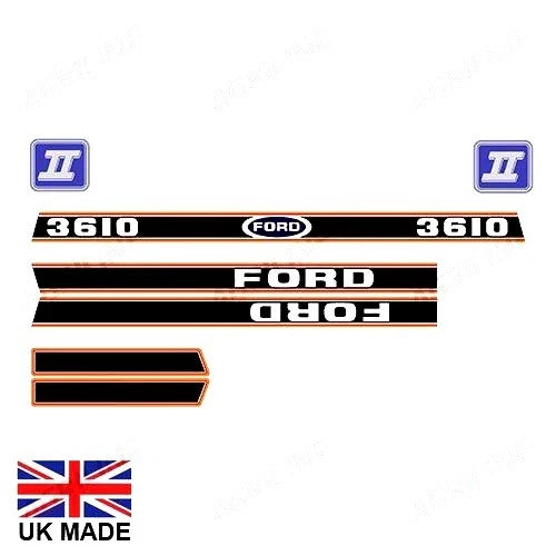 Bonnet Decal Set for Ford 3610 Force II Tractors