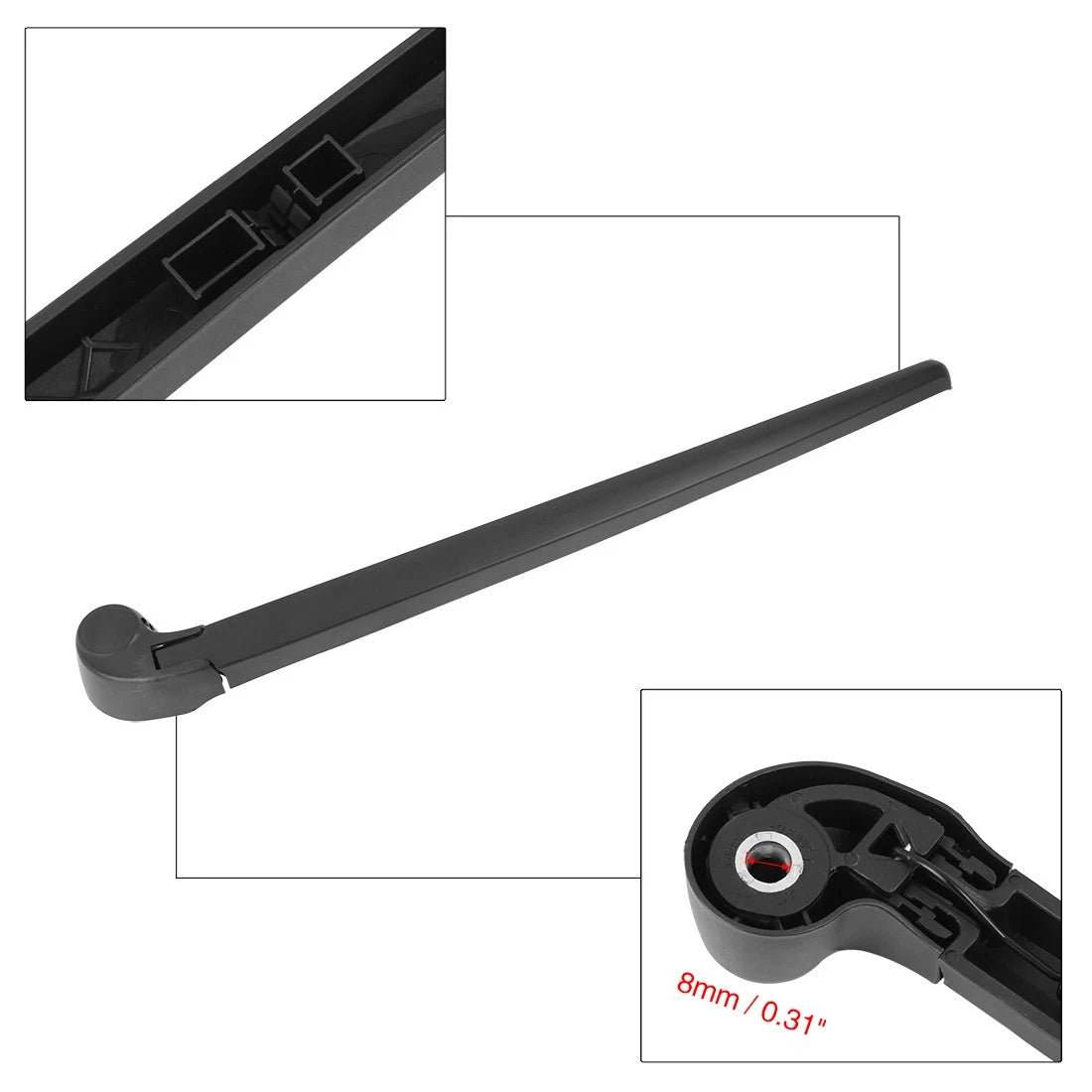 Rear Windshield Wiper Blade Arm Set 355mm for Audi Q7 (2006–2015)