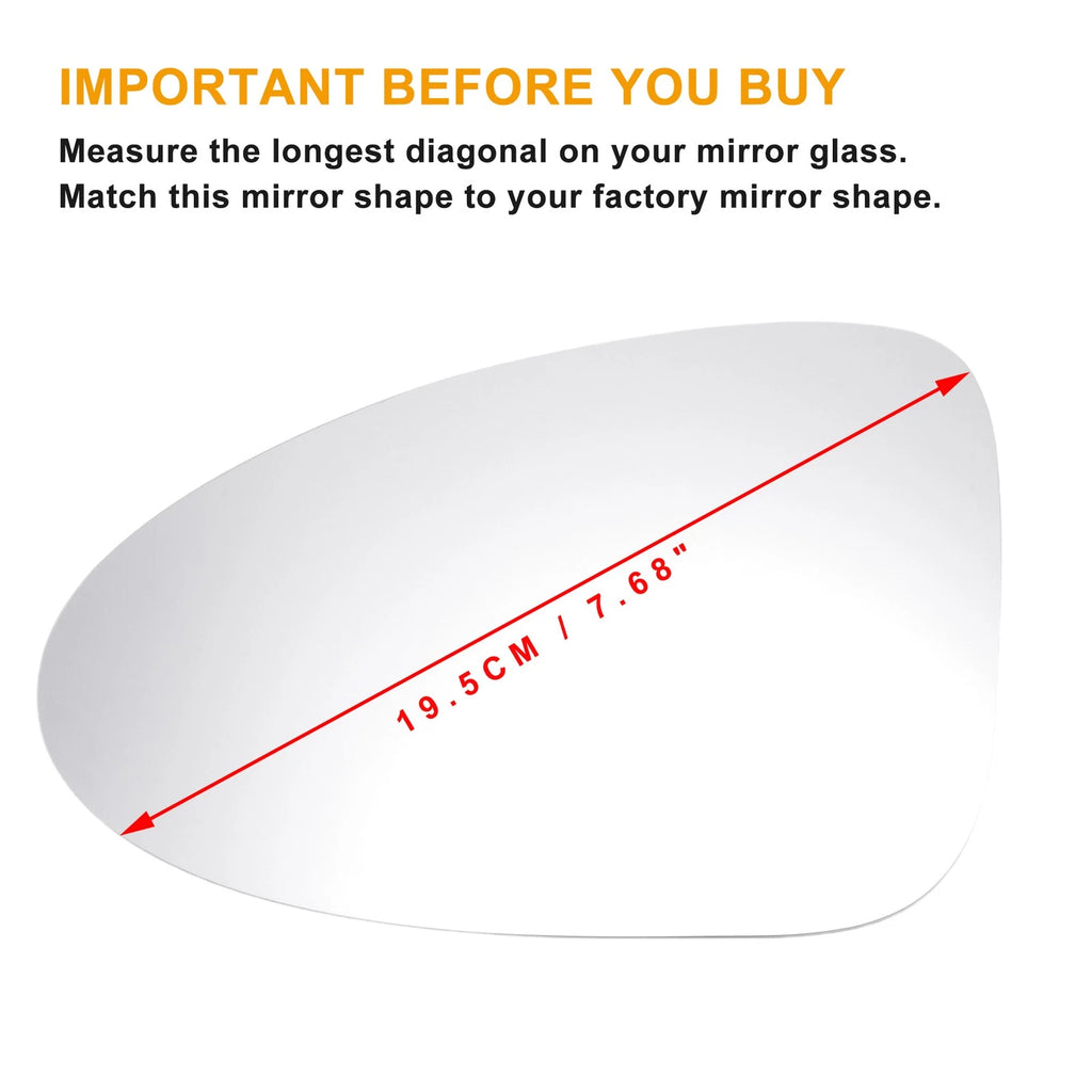 Left Side Heated White Mirror Glass for Porsche Macan (2014–2018)