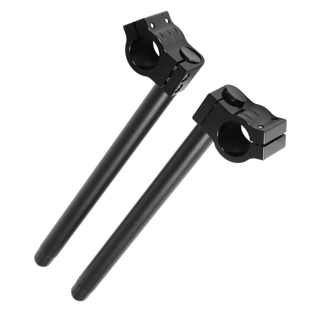 CNC Machined Clip On Handlebar Set 41mm Fork Tube Aluminum Black 300mm