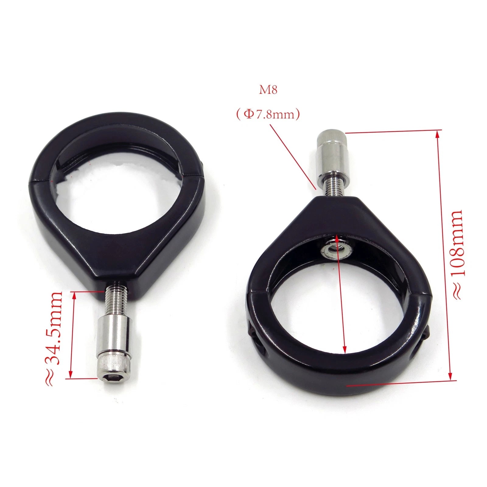 Turn Signal Indicator Relocation Fork Clamp Kit for Harley (39mm/41mm/49mm)