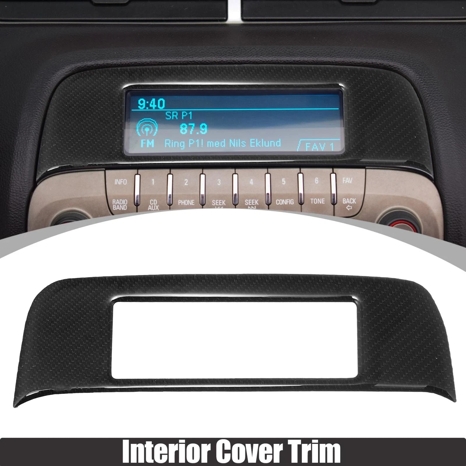 Carbon Fiber CD Panel Sticker Interior Trim for Chevrolet Camaro (2010–2015)