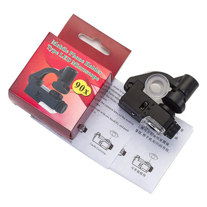 90X Clip-on Zoom LED Microscope Lens for Universal Smartphones