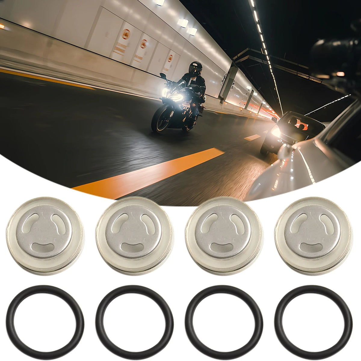 Easily Replaceable Set of Eight Motorcycle Brakes' Sight Glasses at 18mm