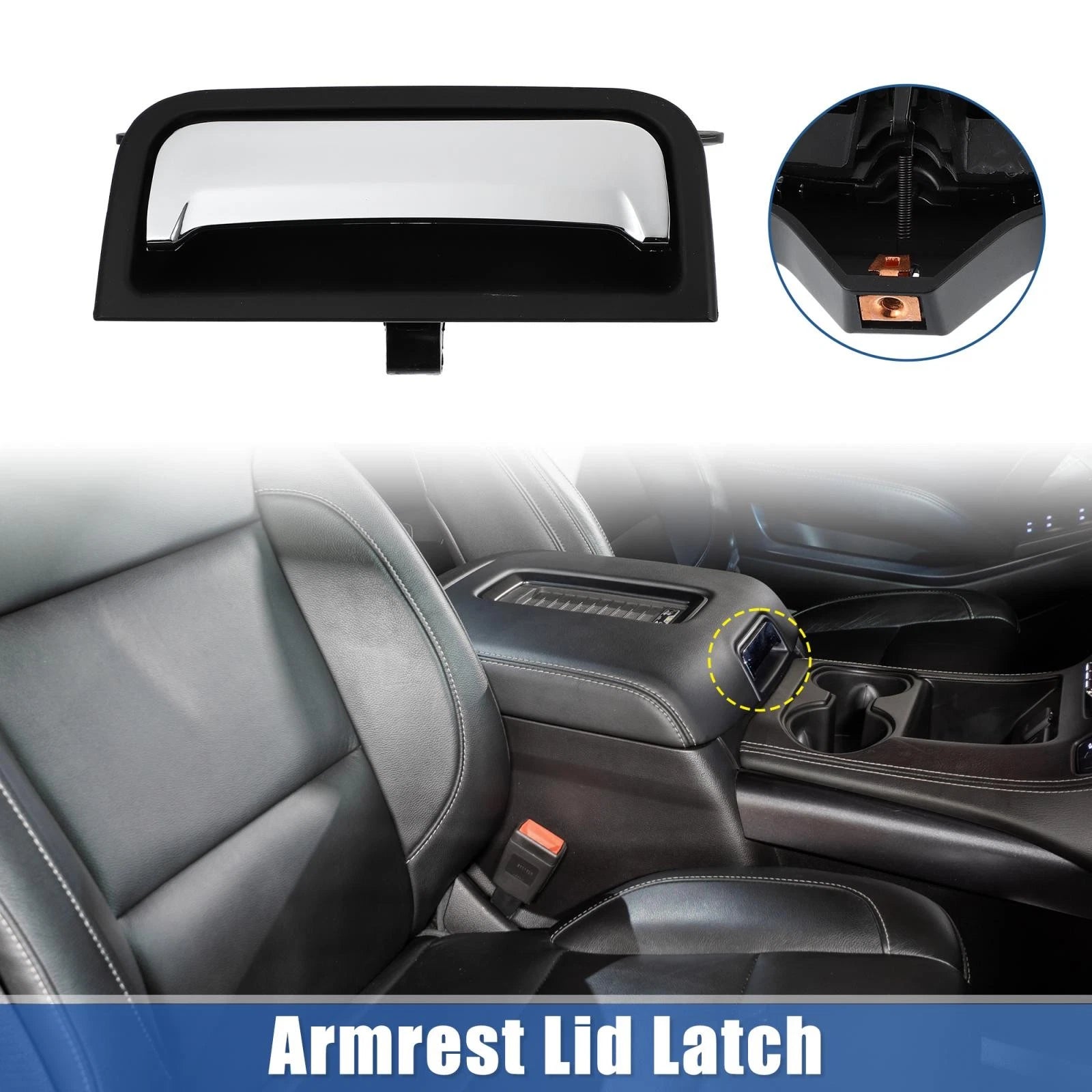 Center Console Cover Lock Armrest Lid Catch Plastic for GMC Sierra (2014–2019)