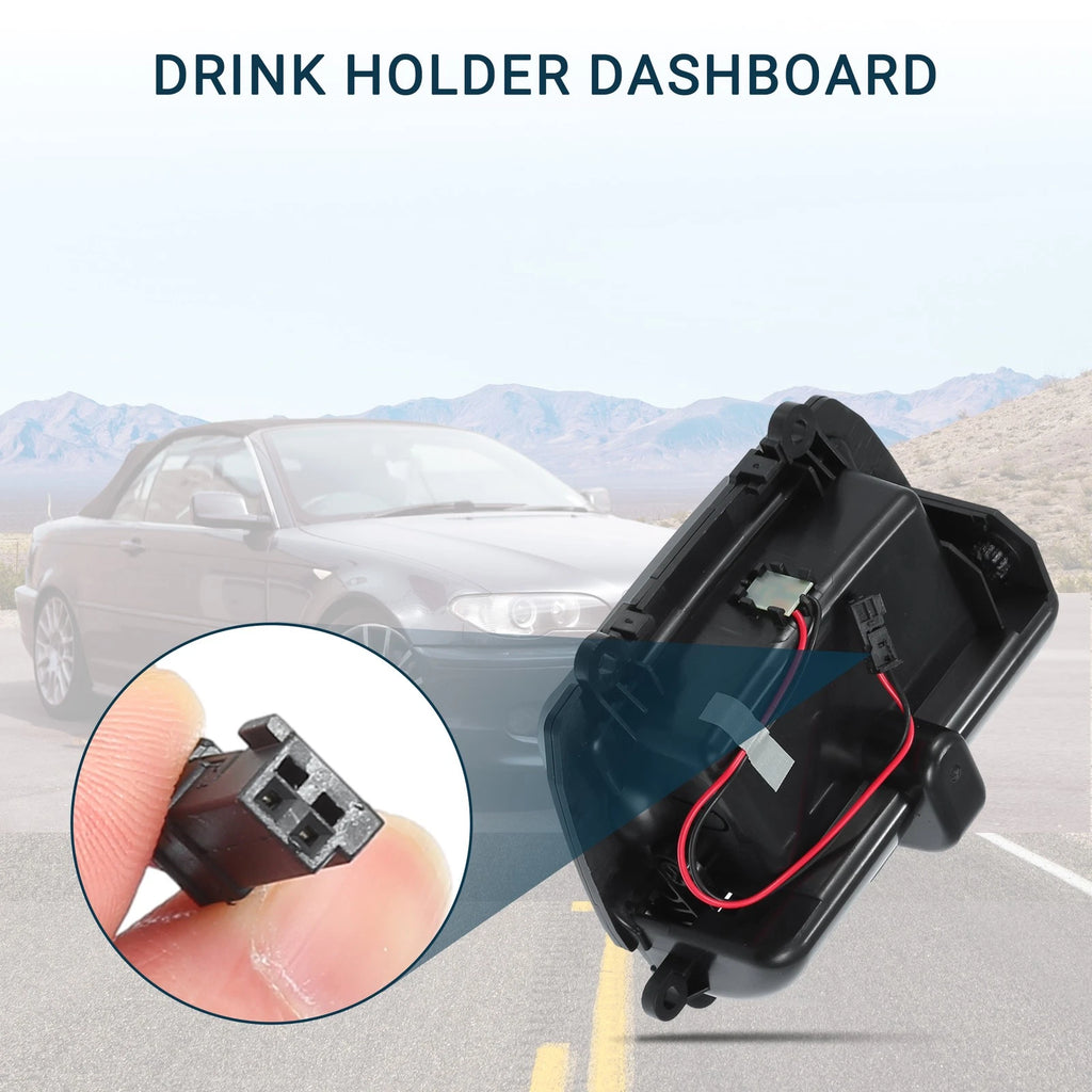 Cup Holder Insert for BMW 523i 2009–2010 Replacement Drink Holder Black