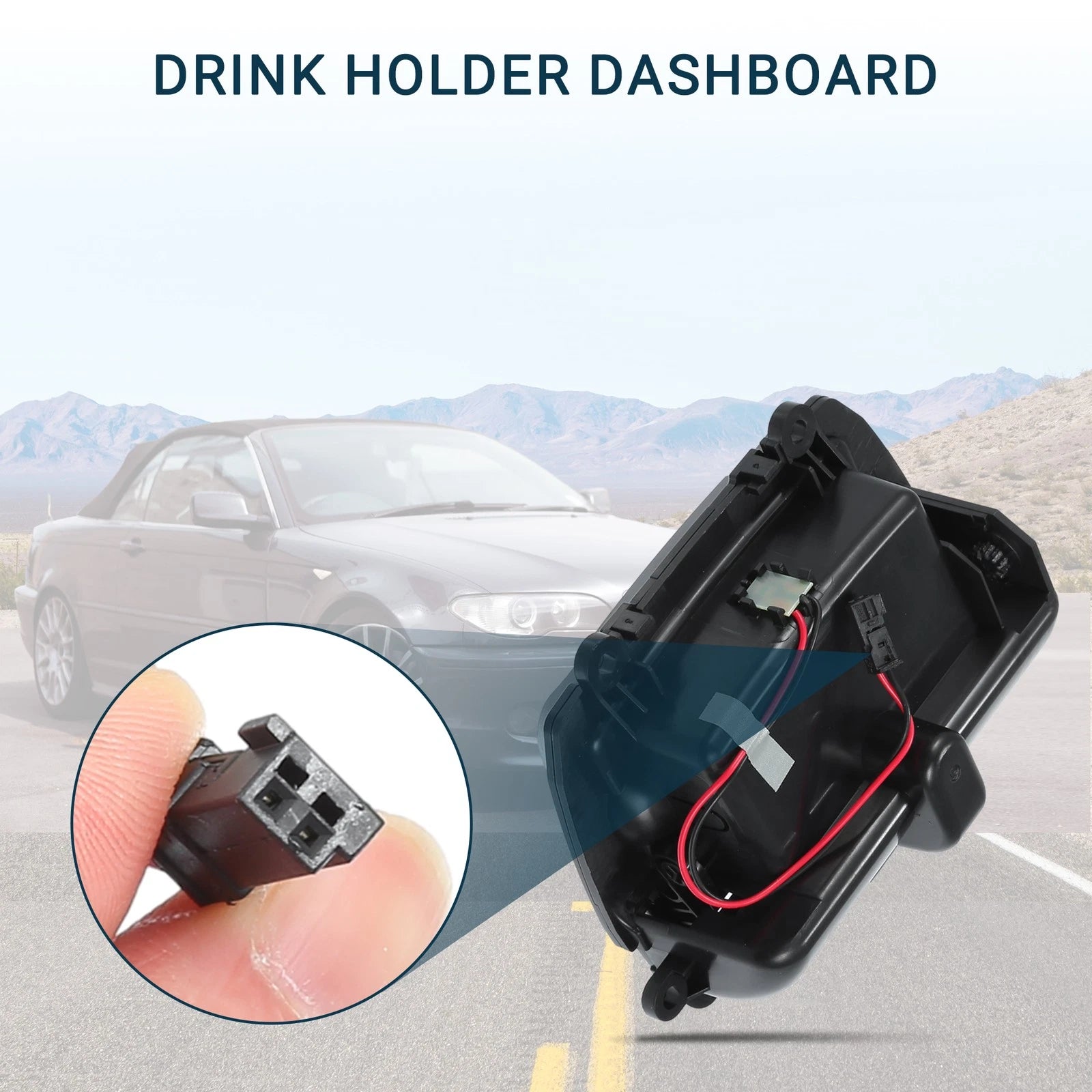 Cup Holder Insert for BMW 523i 2009–2010 Replacement Drink Holder Black