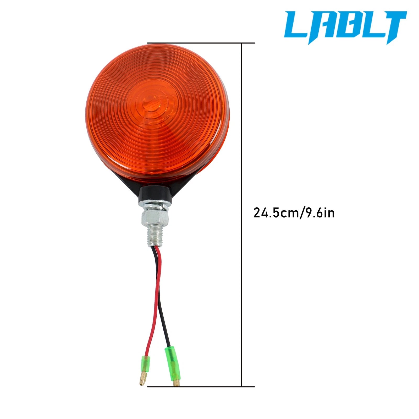 2X Round Side Marker Light Lamp for Tractor (Red/Amber)