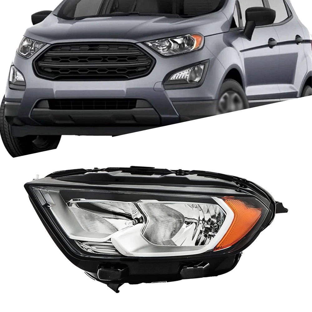 Driver/Left Side Headlight for Ford EcoSport (2018–2022) Halogen Black