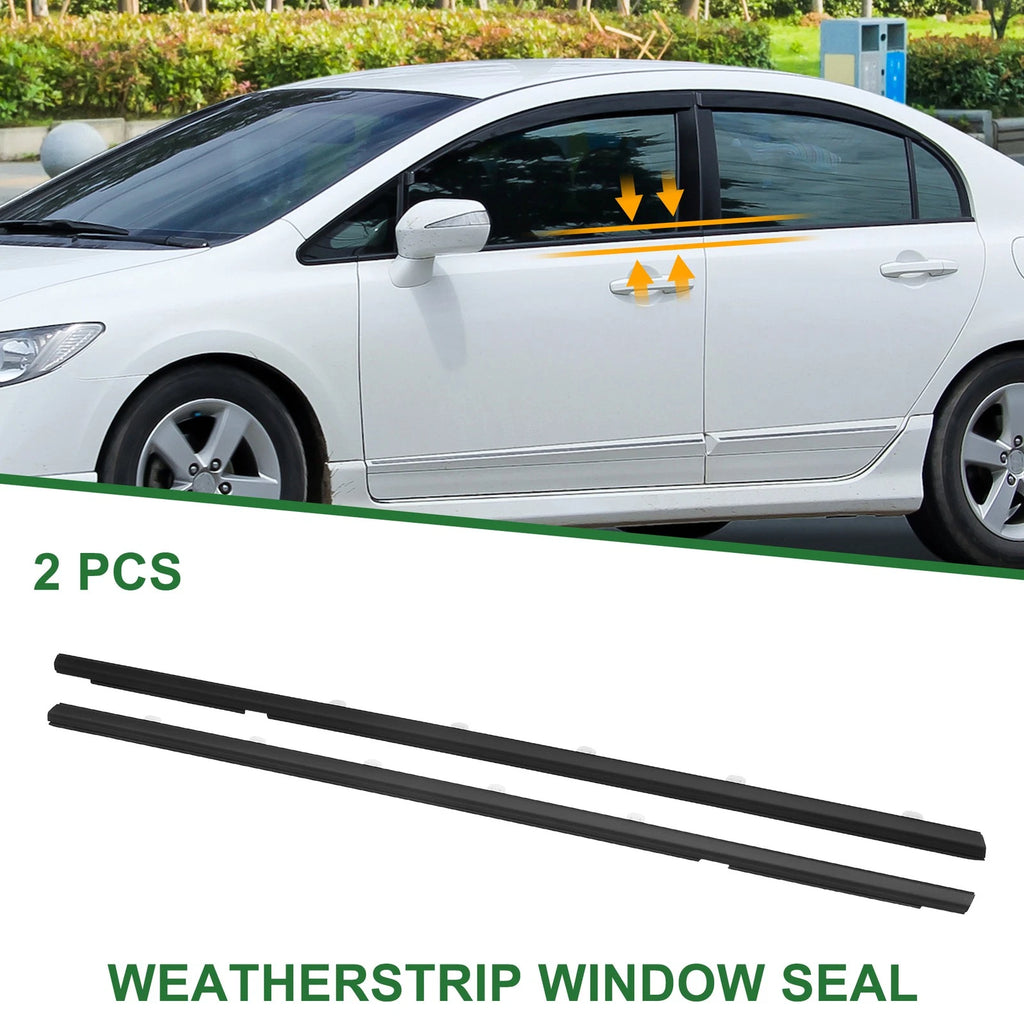 2pcs Front Left Right Weatherstrip Window Seal Replacement for Honda Civic (2016–2021)