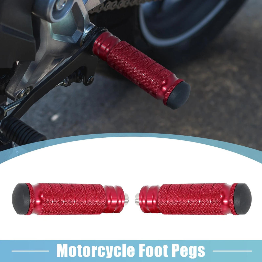 Rearset Foot Pegs Pair 6mm Aluminum for Motorcycle (Red) (2000–2020)