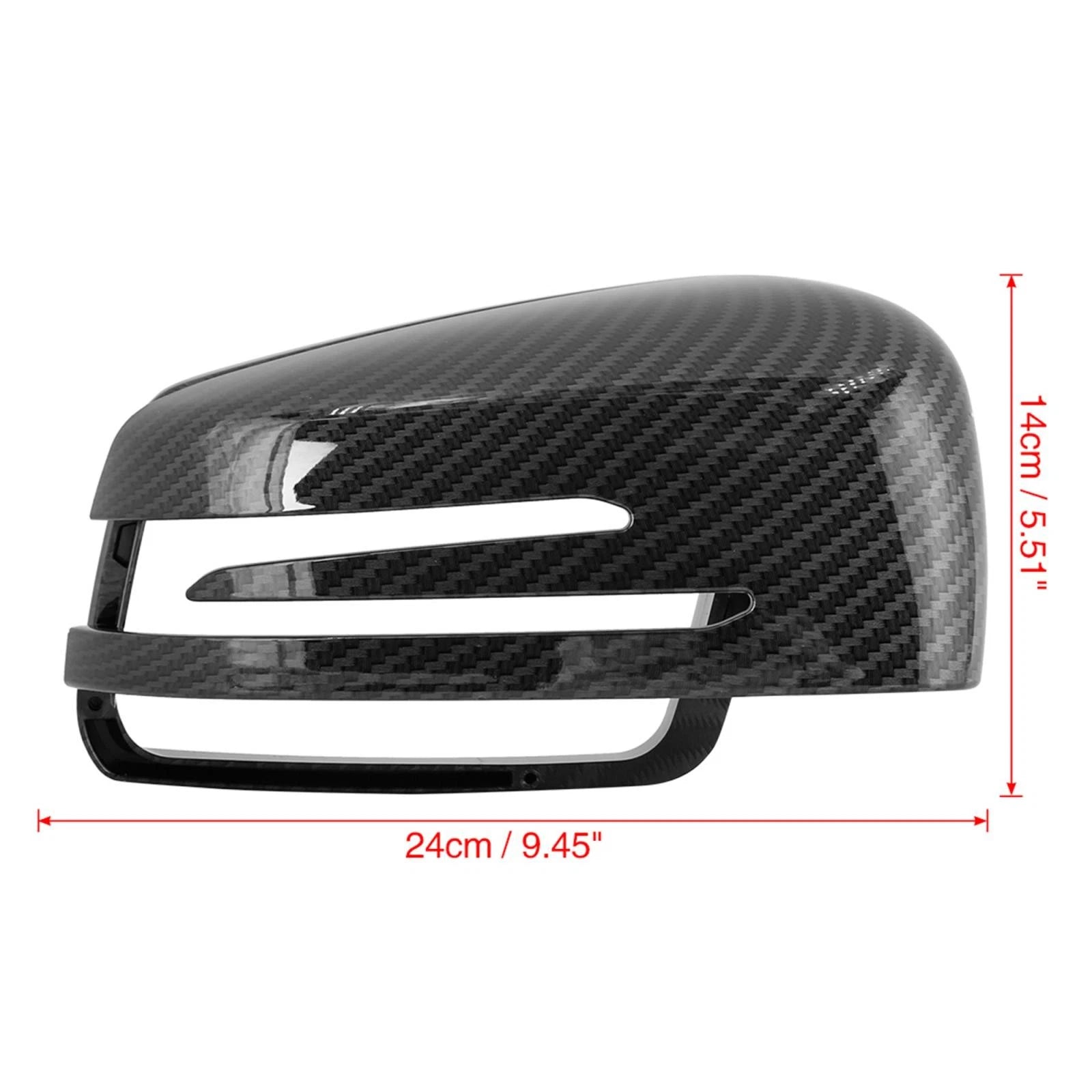 Side Door Mirror Cover Cap Carbon Fiber Pattern Replacement for Mercedes W204 (2008–2016)