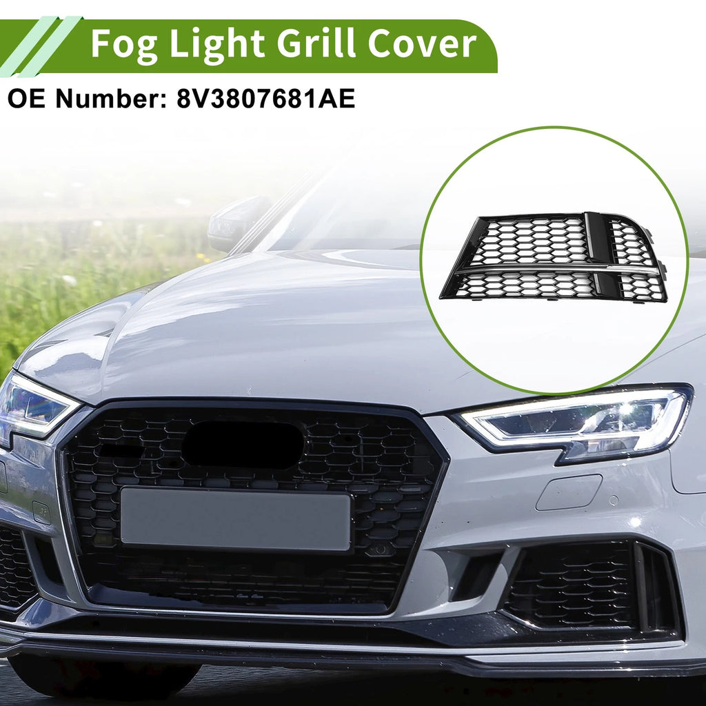 Left Front Fog Light Grill Replacement for Audi A3 S3 (2017–2020)