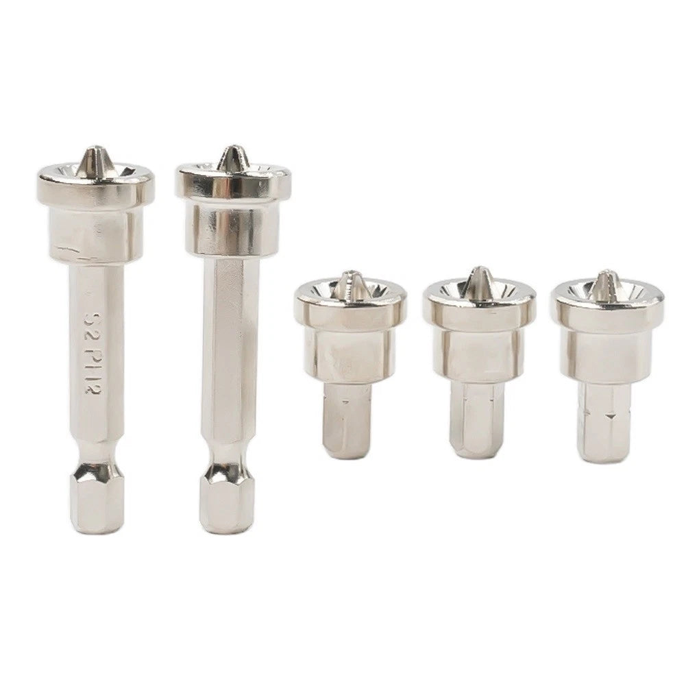 Set of 5 Magnetic Positioning Screwdriver Bits Hex Shank for Woodworking