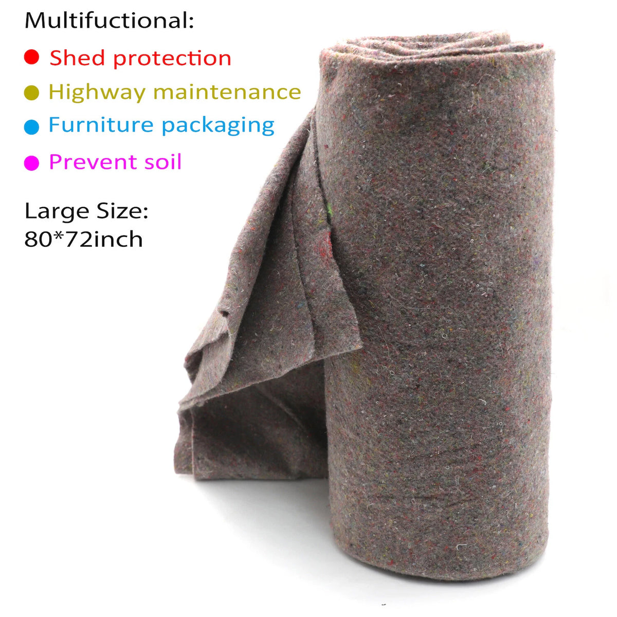 Set of 4 Heavy Duty Textile Moving Blankets 80" x 72" Packing Pads