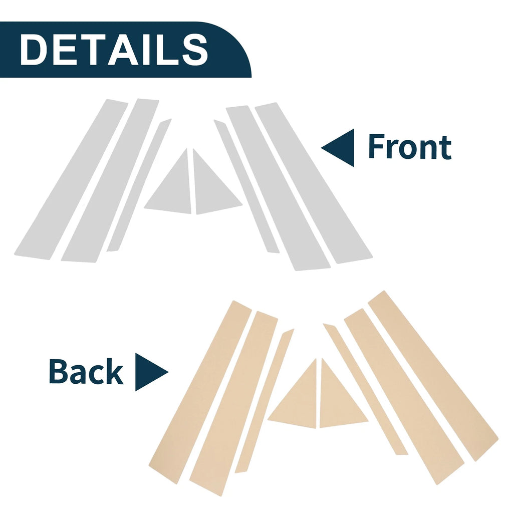 8 Pcs Door Pillar Window Trim Chrome for Toyota Prius (2010–2015)