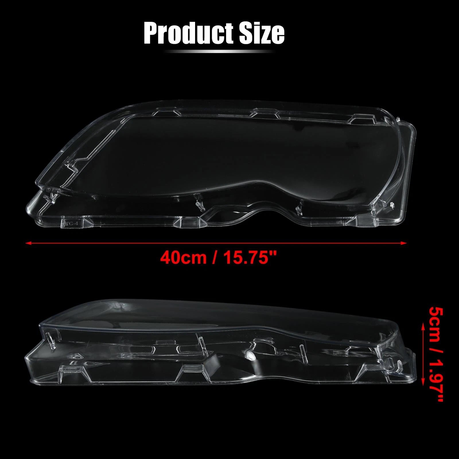 Left Front Headlight Lens Cover Replacement for BMW E46 (2002–2005) Sedan