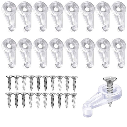 50PCS Transparent Non Slip Glass Retainer Clips with Screws for Installation