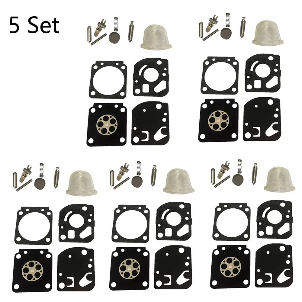 Set of 5 Trimmer Carburetor Repair Kits for Zama RB-115 C1U-W18 C1U-W18A C1U-W24