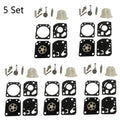 Set of 5 Trimmer Carburetor Repair Kits for Zama RB-115 C1U-W18 C1U-W18A C1U-W24