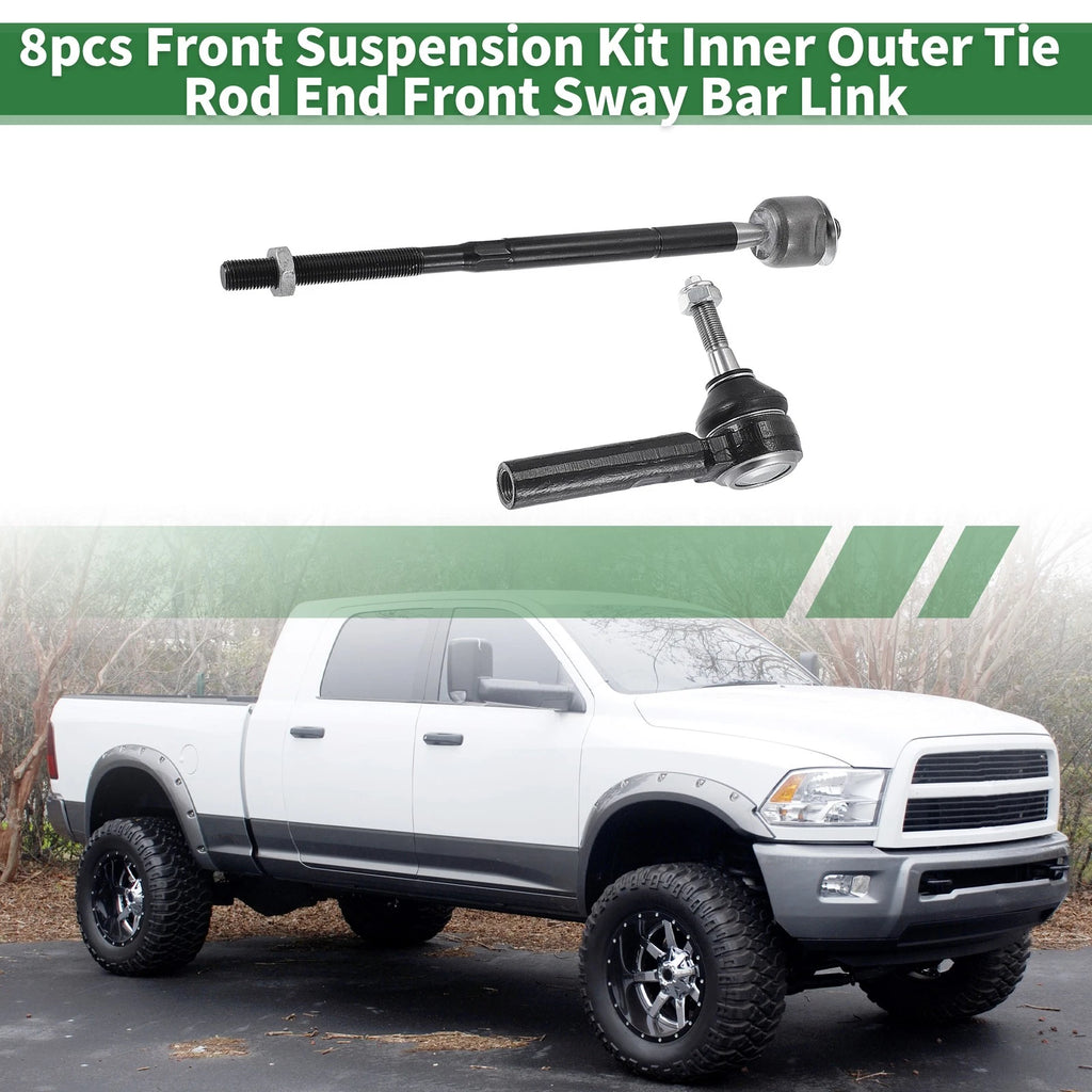 8pc Front Suspension Kit Tie Rod End Sway Bar Link with Boot for Dodge Journey (2009–2020)