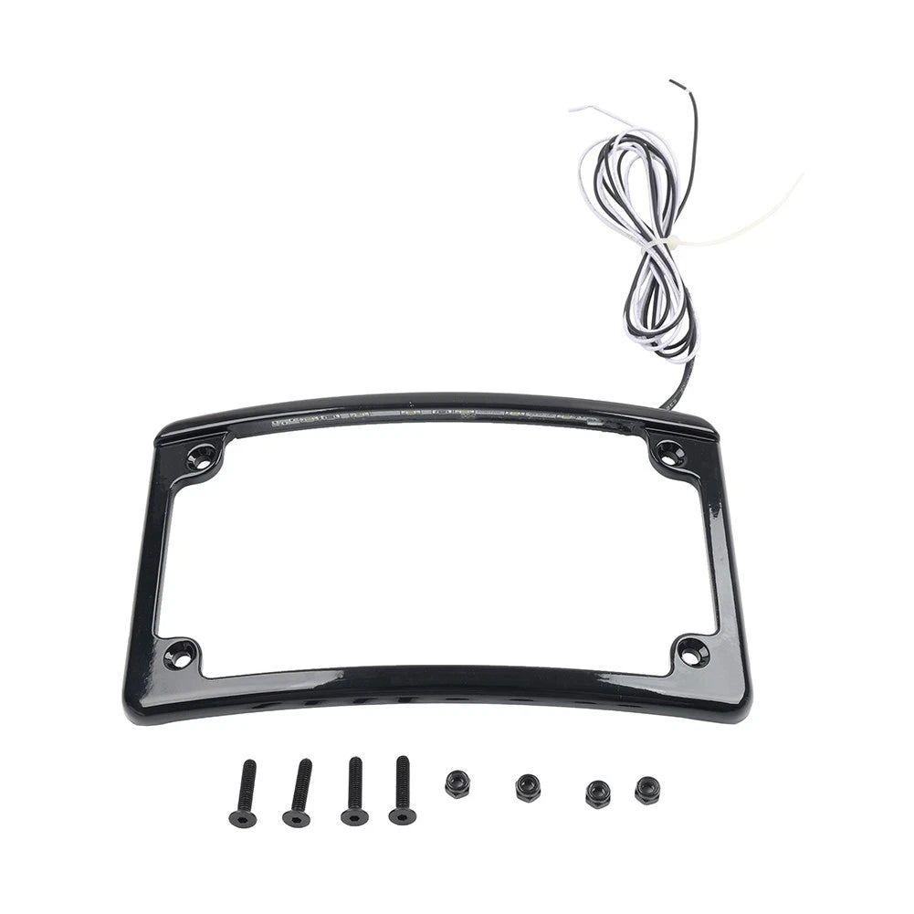 Rear License Plate Frame Bracket with Light for Harley Touring Glide