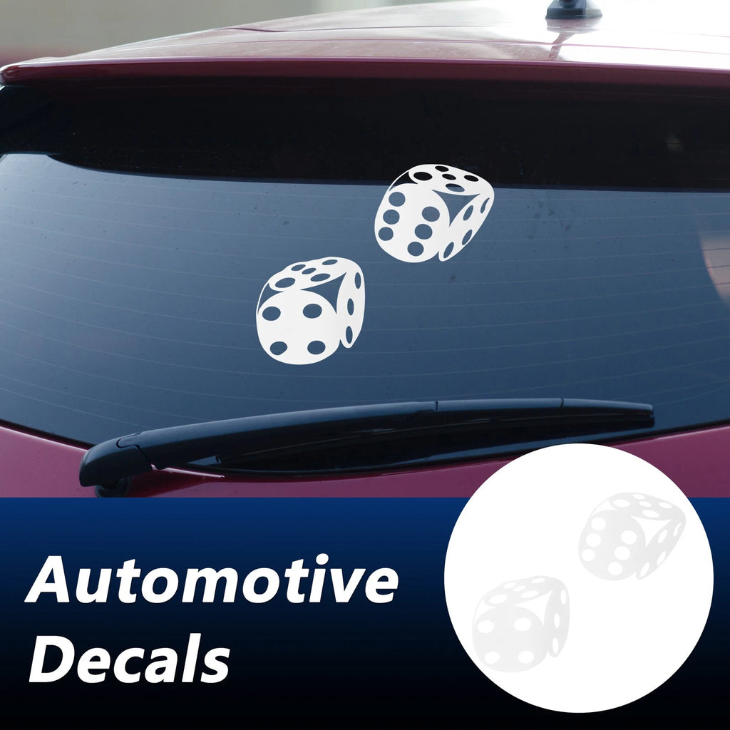 Reflective Bumper Decal for - White Dice