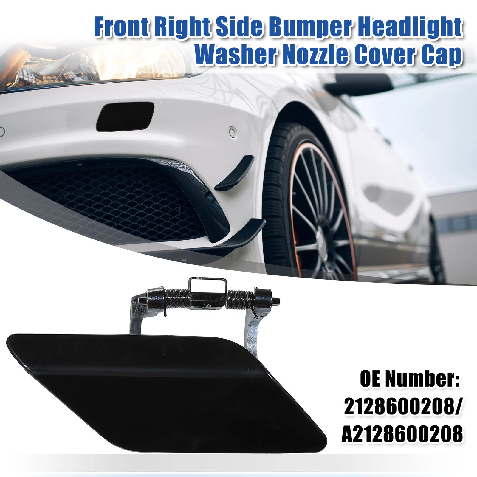 Front Right Side Bumper Washer Nozzle Cover Replacement for Mercedes E300 (2014–2021)