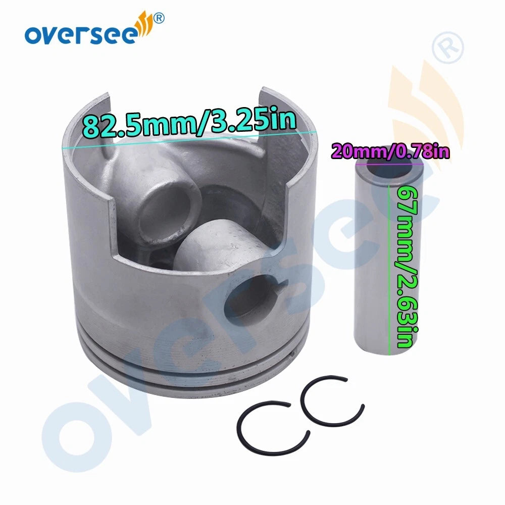 3Pcs Piston Kit 688-11636 + Ring 688-11605 For Yamaha Outboard 75-90HP (1975–1985)