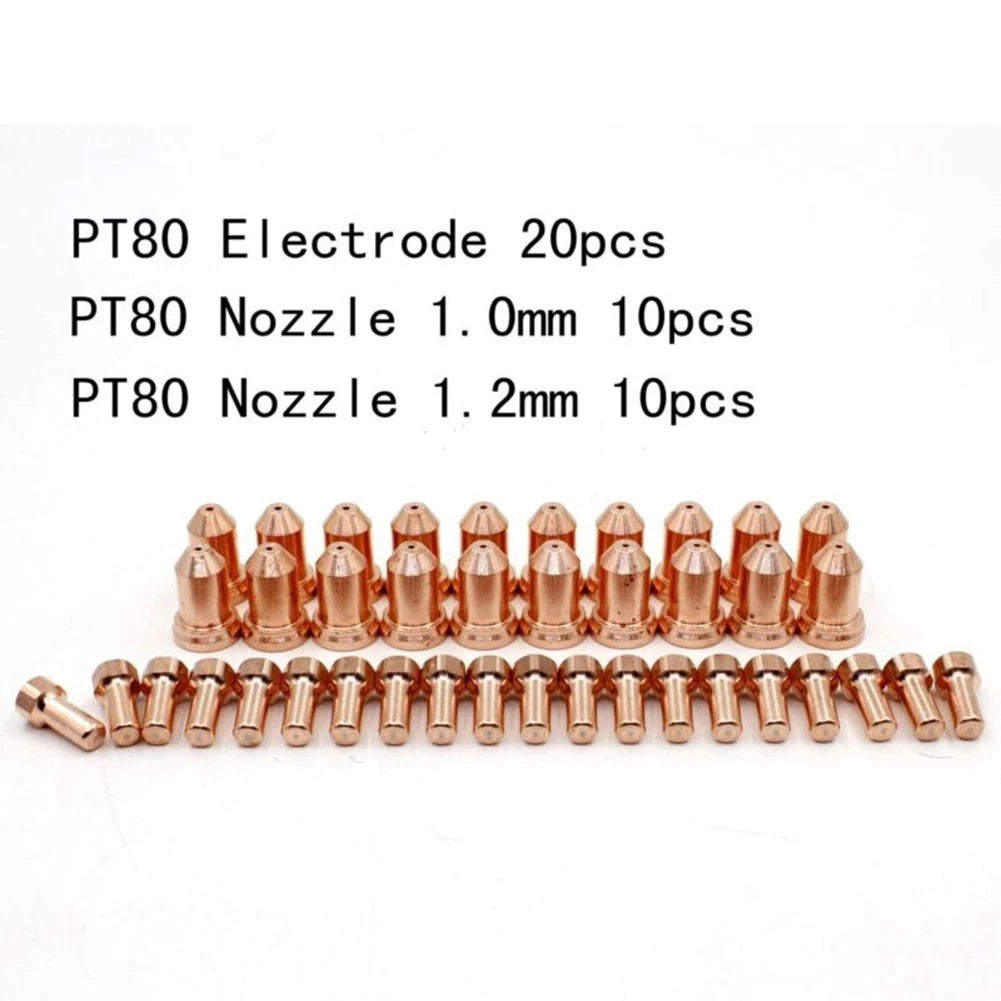 Stable Electrode Tips 1.0mm 1.2mm for IPT80 PT80 Plasma Torch Set of 40