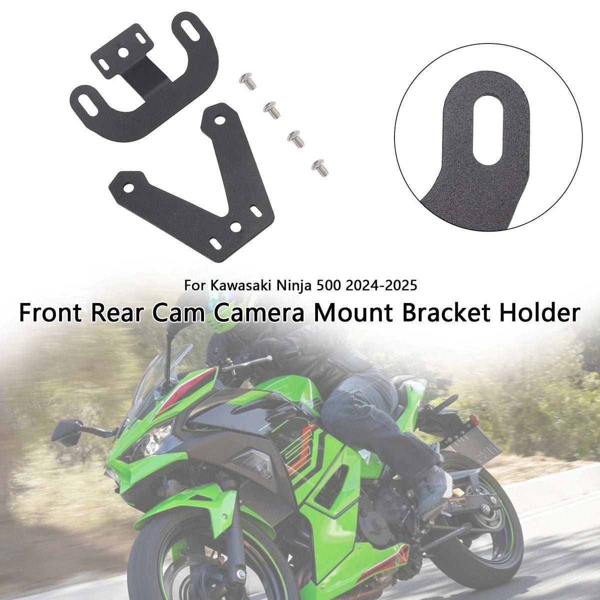 Cam Camera Mount Bracket Holder for Kawasaki Ninja 500 (2024–2025)