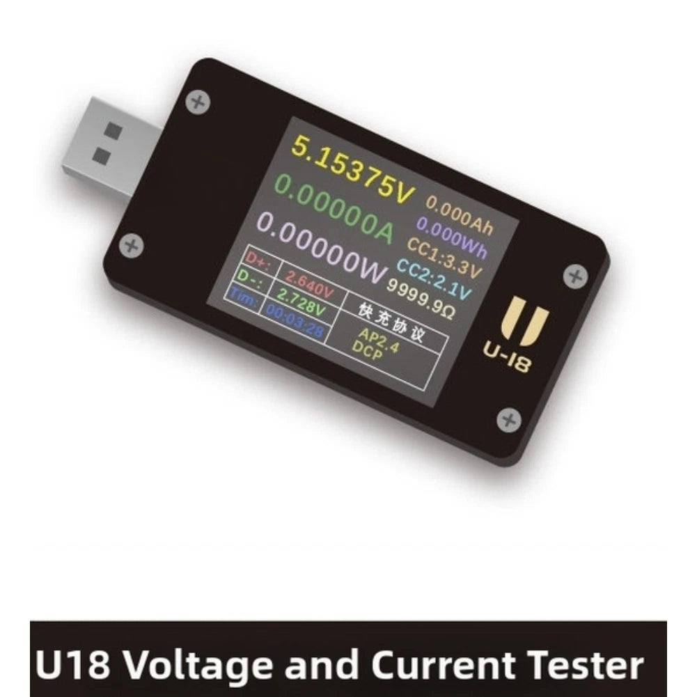 Digital USB Tester for Voltage Current Power (1.77 inch TFT Display)