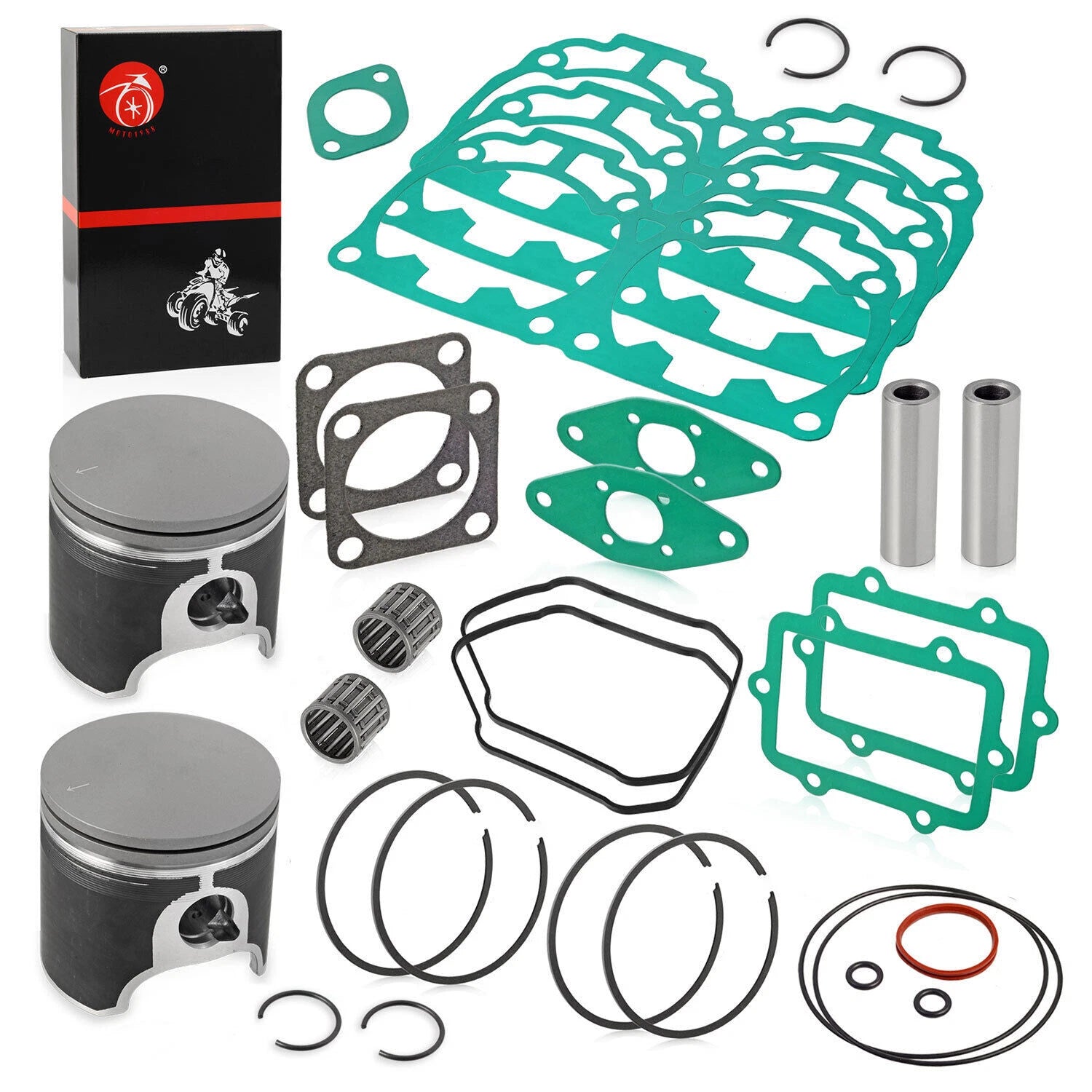 82mm Top End Rebuild Kit Pistons Gasket for Ski-Doo MXZ X 800 (2004–2007)