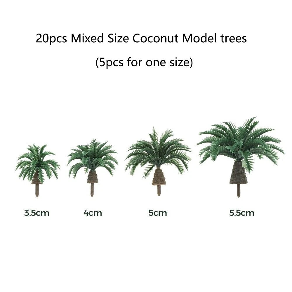 20Pcs Coconut Palm Model Trees for Park Railway Dioramas