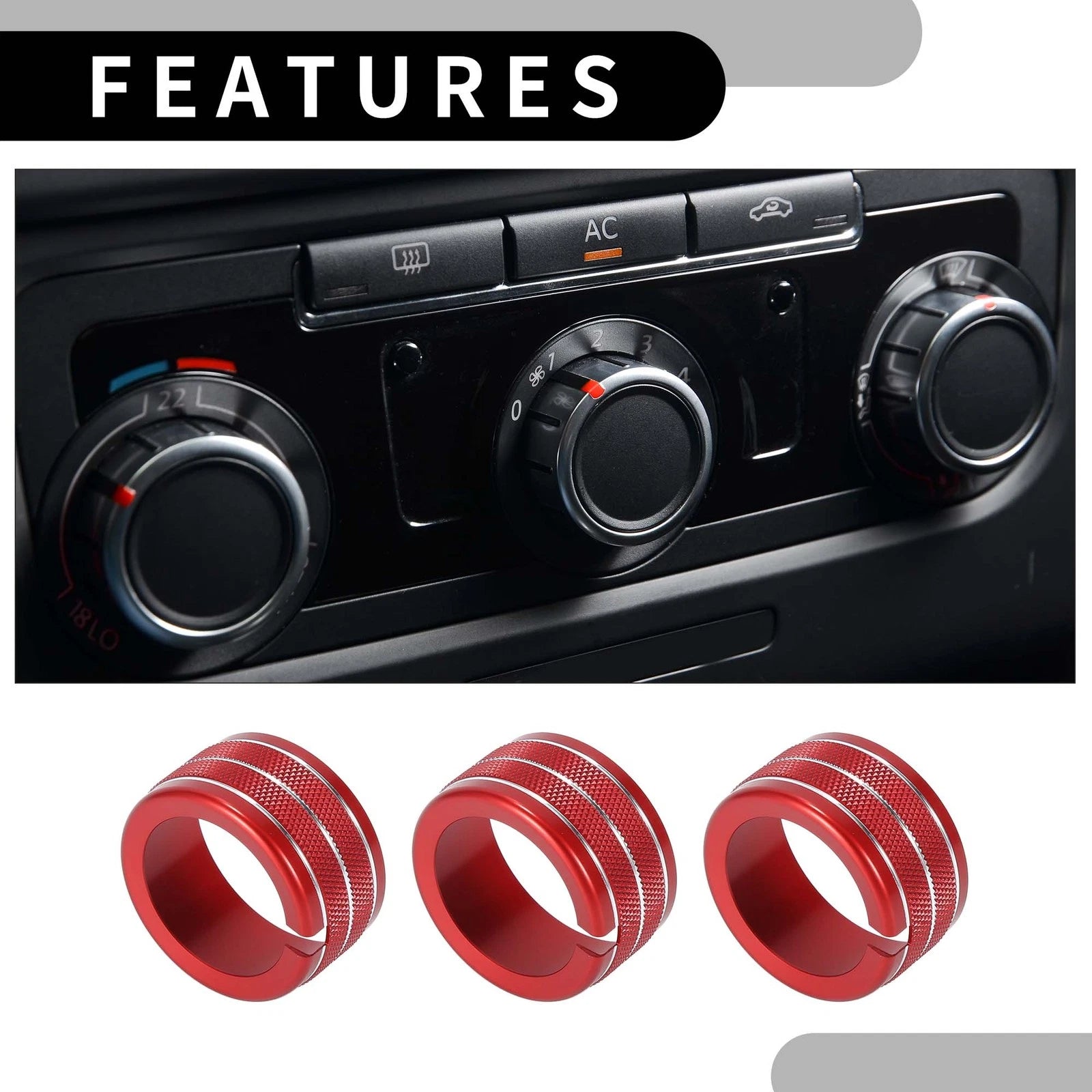 AC Heat Temperature Climate Switch Knob Cover Kit for Dodge Durango (2011–2020)