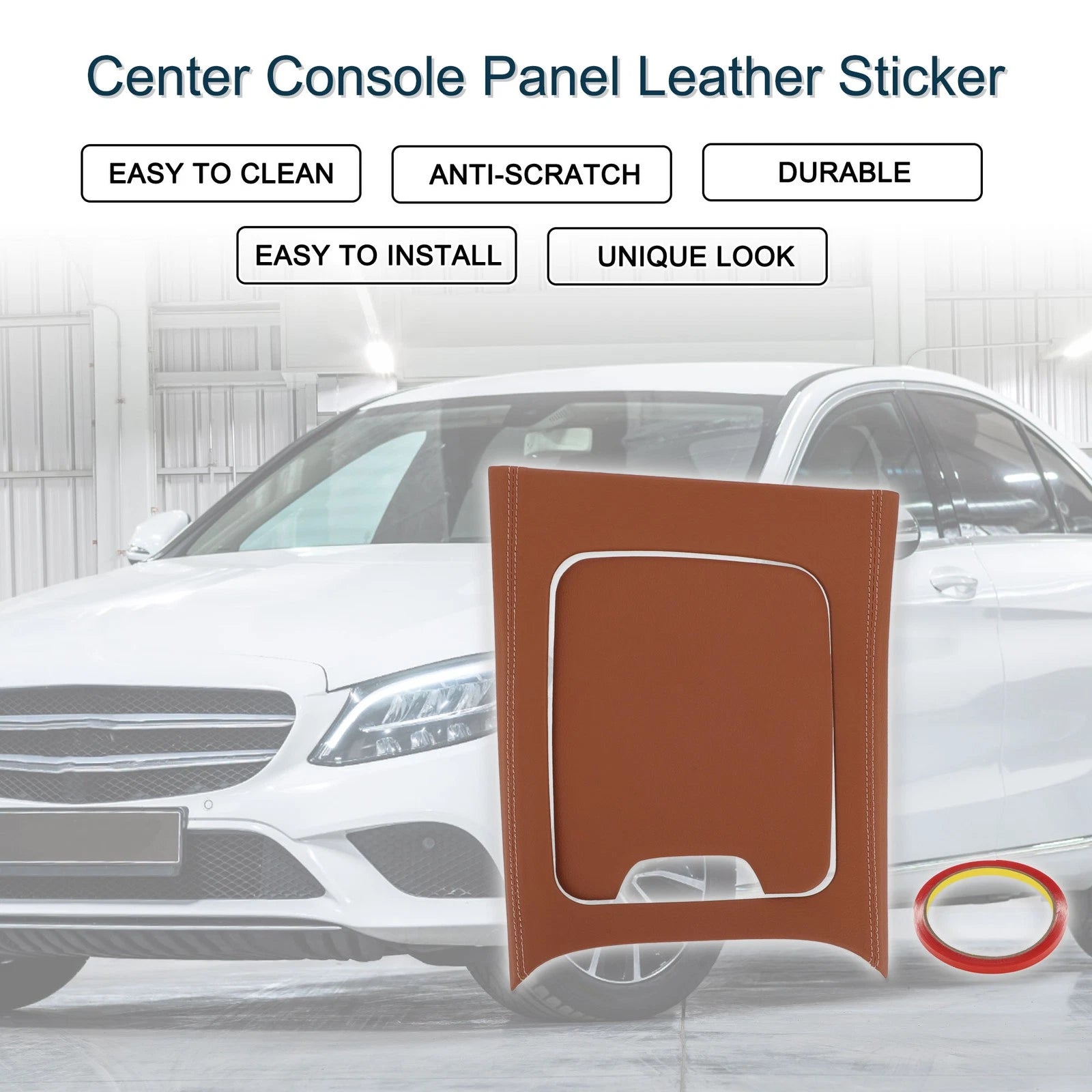 Center Console Panel Sticker for Mercedes-Benz C-Class (2022–2024) Brown Set