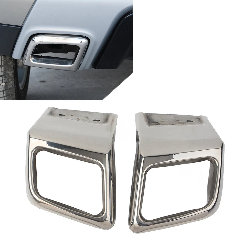 2X Rear Bumper Exhaust Tube Trim for Land Rover Range Rover Evoque (2010–2018) Silver