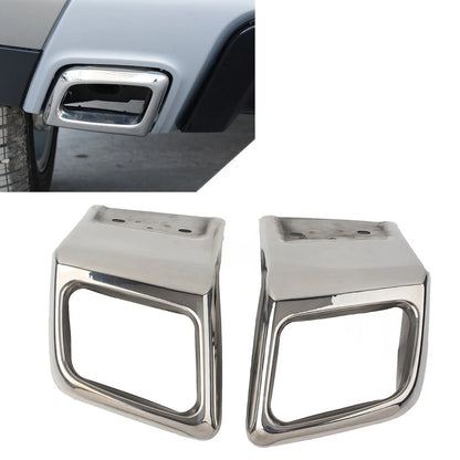 2X Rear Bumper Exhaust Tube Trim for Land Rover Range Rover Evoque (2010–2018) Silver