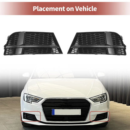 1 Pair Fog Light Grills for Audi A3 (2013–2020) No. 8V3807681AB, 8V3807682N