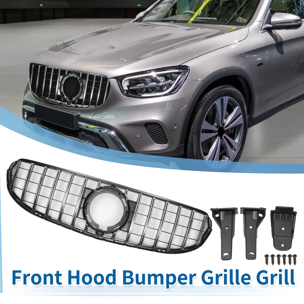 Front Upper Bumper Grille Grill Replacement for Mercedes-Benz GLC300 (2016–2023)
