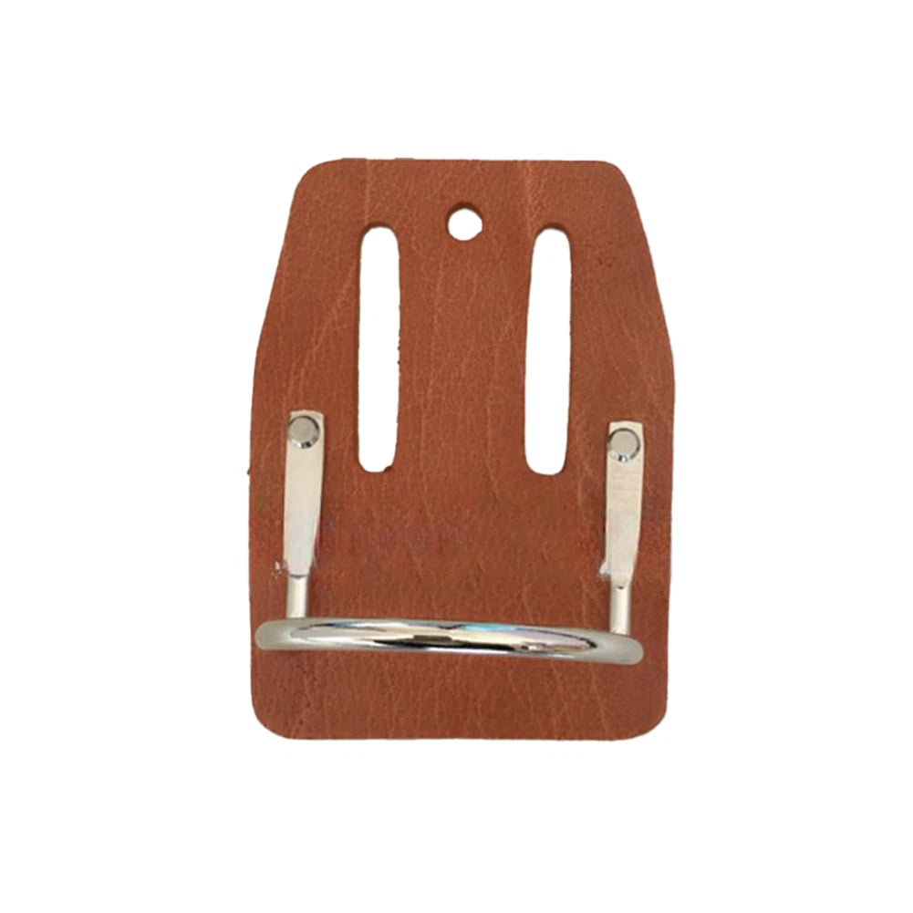Cowhide Leather Waist Bag with Steel Hammer Ring for Quiet Movement