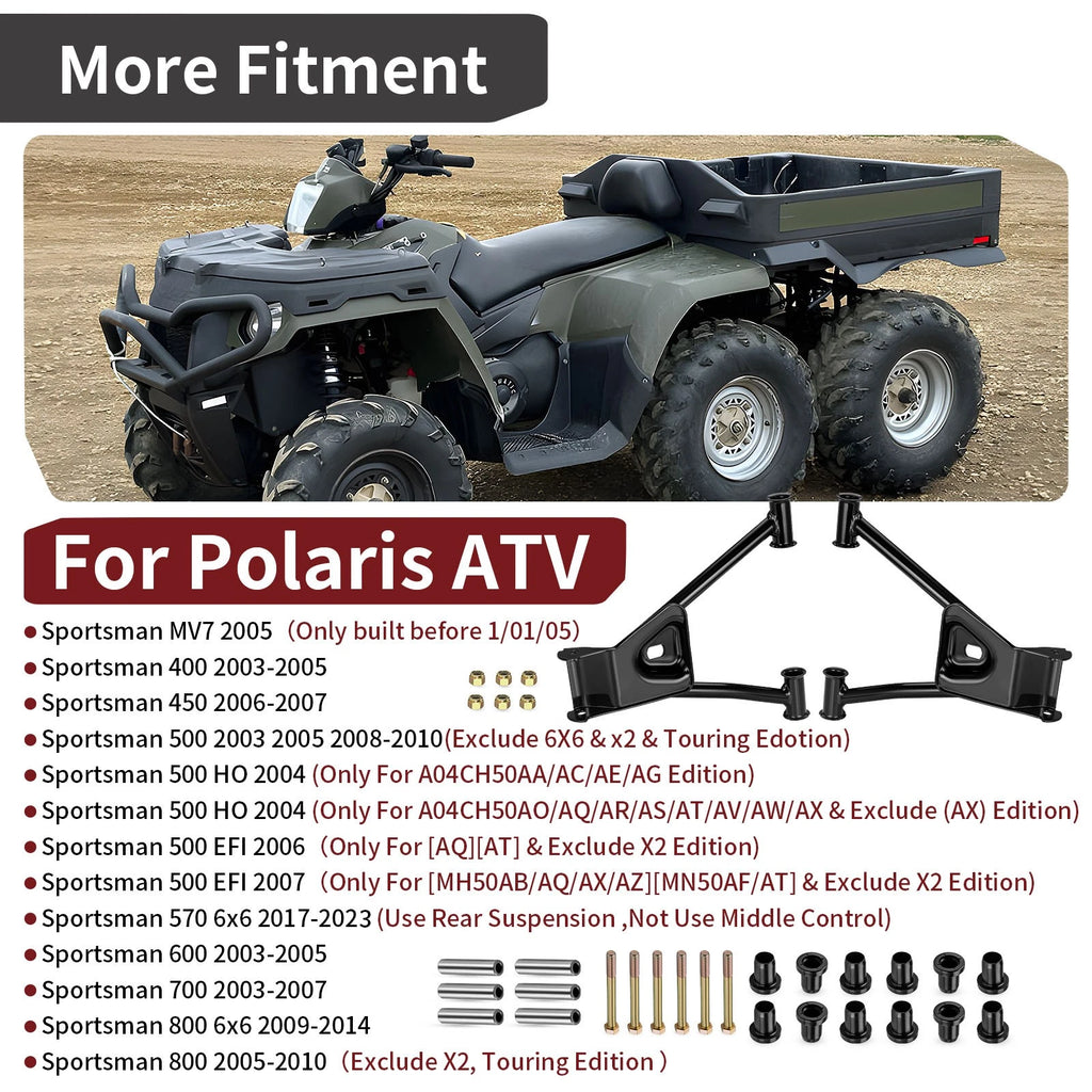 Rear A Arm Kit Upper Right + Left w/ Bushing for Polaris Sportsman 600 (2003–2005)