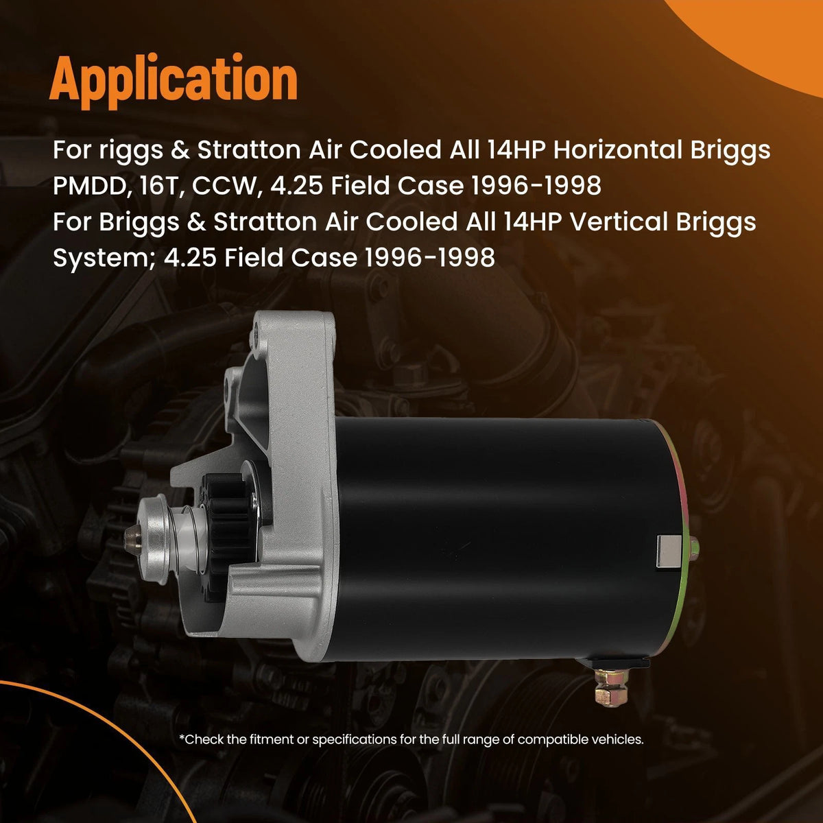Starter for Briggs V Twin Cylinder HD 14 16 18 HP (399928, 498148)