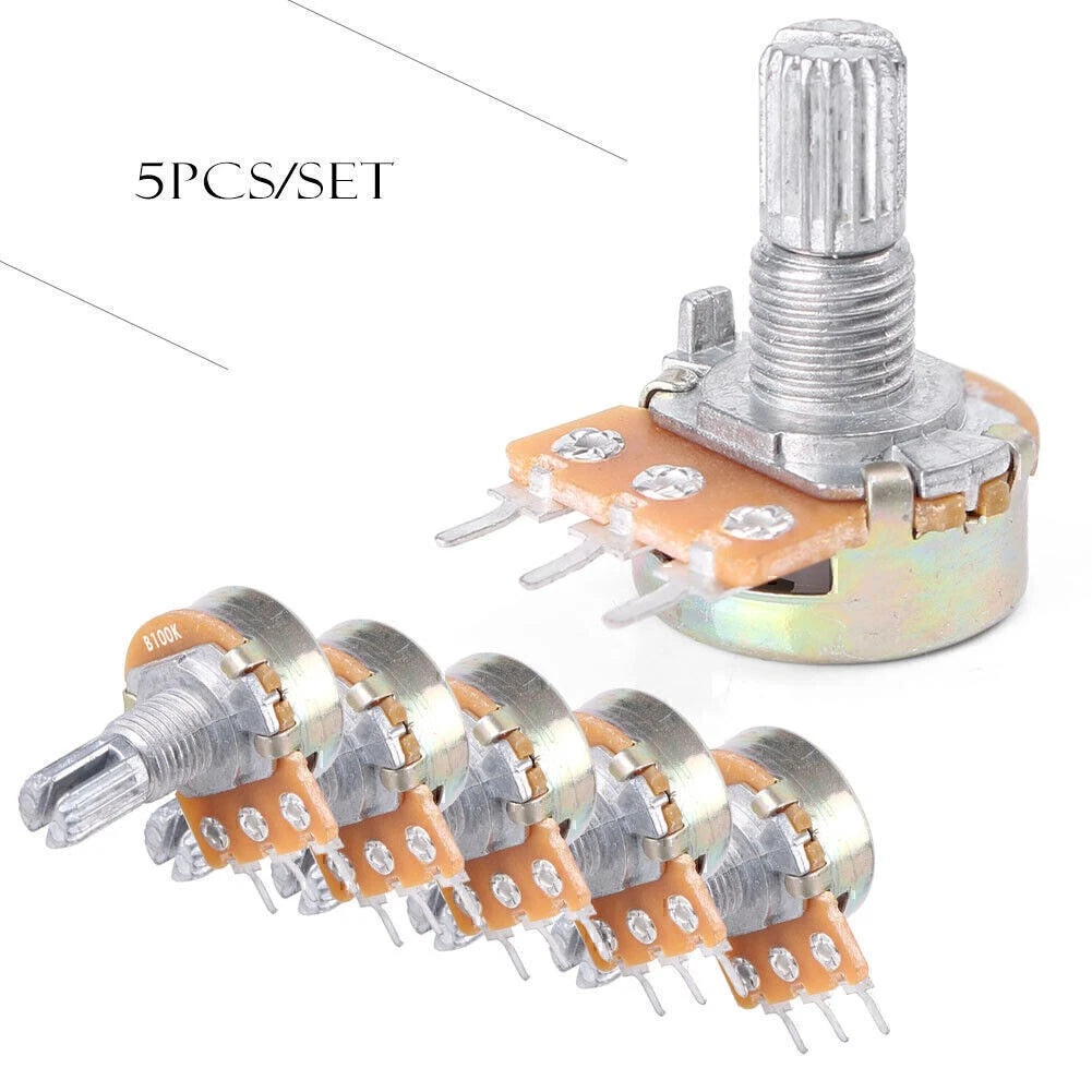 Terminal Linear Taper Rotary Audio B Type Potentiometer 5pcs 100K OHM 3
