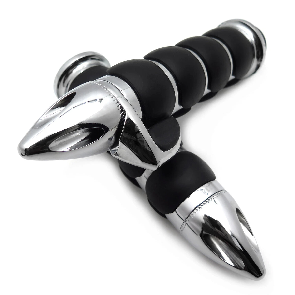 Chrome 25mm Bullet Handlebar Grip Rubber Throttle Boss for Harley Fat Boy