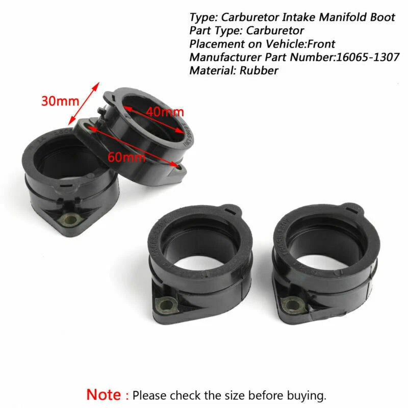 Rubber Throttle Body Intake Manifold Boot for Kawasaki GPZ ZRX 1100 1200 (1990–2006)