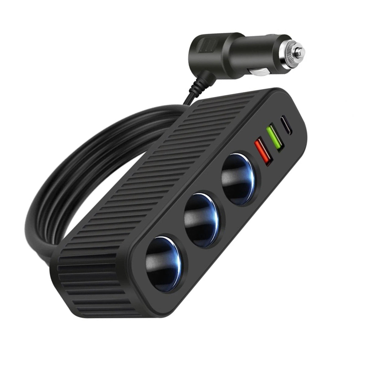 6-in-1 Car Cigarette Lighter Socket Splitter Fast Charger 12V