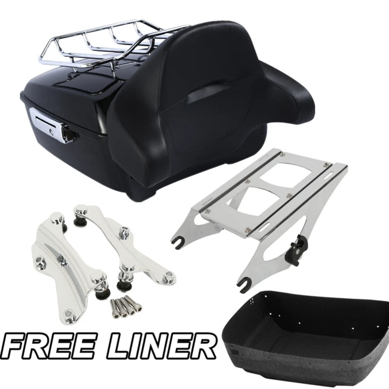 Trunk Backrest Pad Mount Rack Docking Kit for Harley Touring (2014–2023)