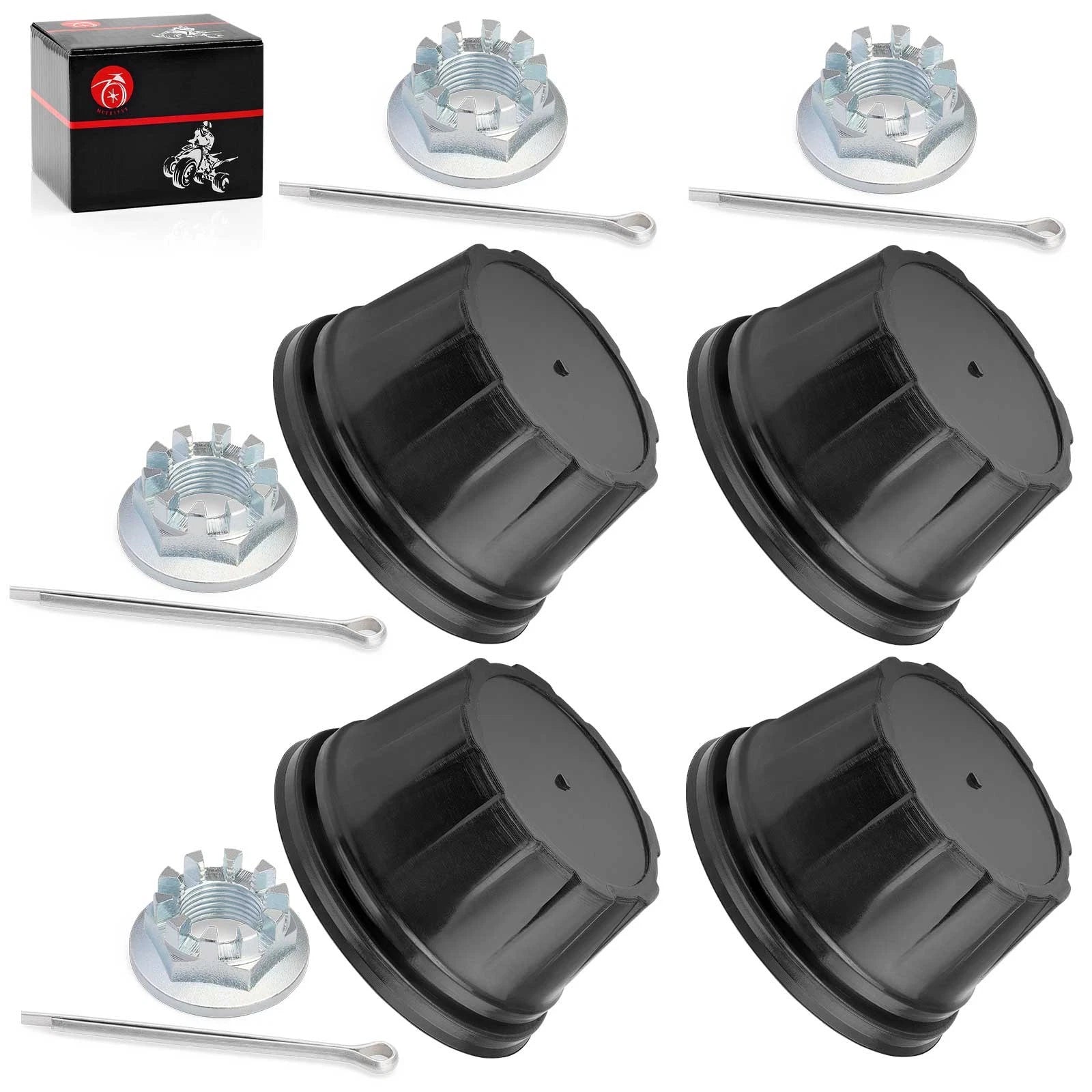 Set of 4 Wheel Center Caps w/ Nut Pin Kit for Honda Fourtrax TRX200 TRX300 (1990–2000)