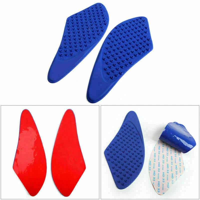 Blue Tank Traction Gas Pad Knee Fuel Side Grips for Kawasaki ZX-6R (2007–2008)